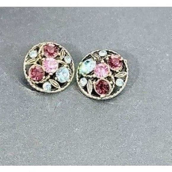 Vintage Round fruit salad clip on earrings - Picture 6 of 7